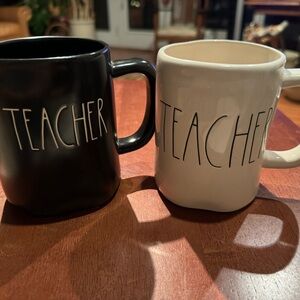Rae Dunn Teacher Mugs - Black and White Set